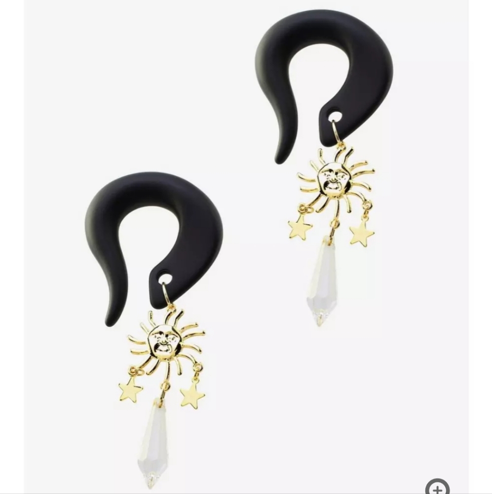 NWT Morbid Metals Black Taper w/ Dangle Charm size 00G